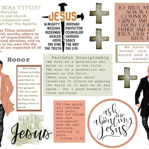 May include: A digital illustration of a man with blonde hair wearing a black jacket and jeans. The background features a cross, a quote from the Bible, and the words "Ask me about my Jesus".
