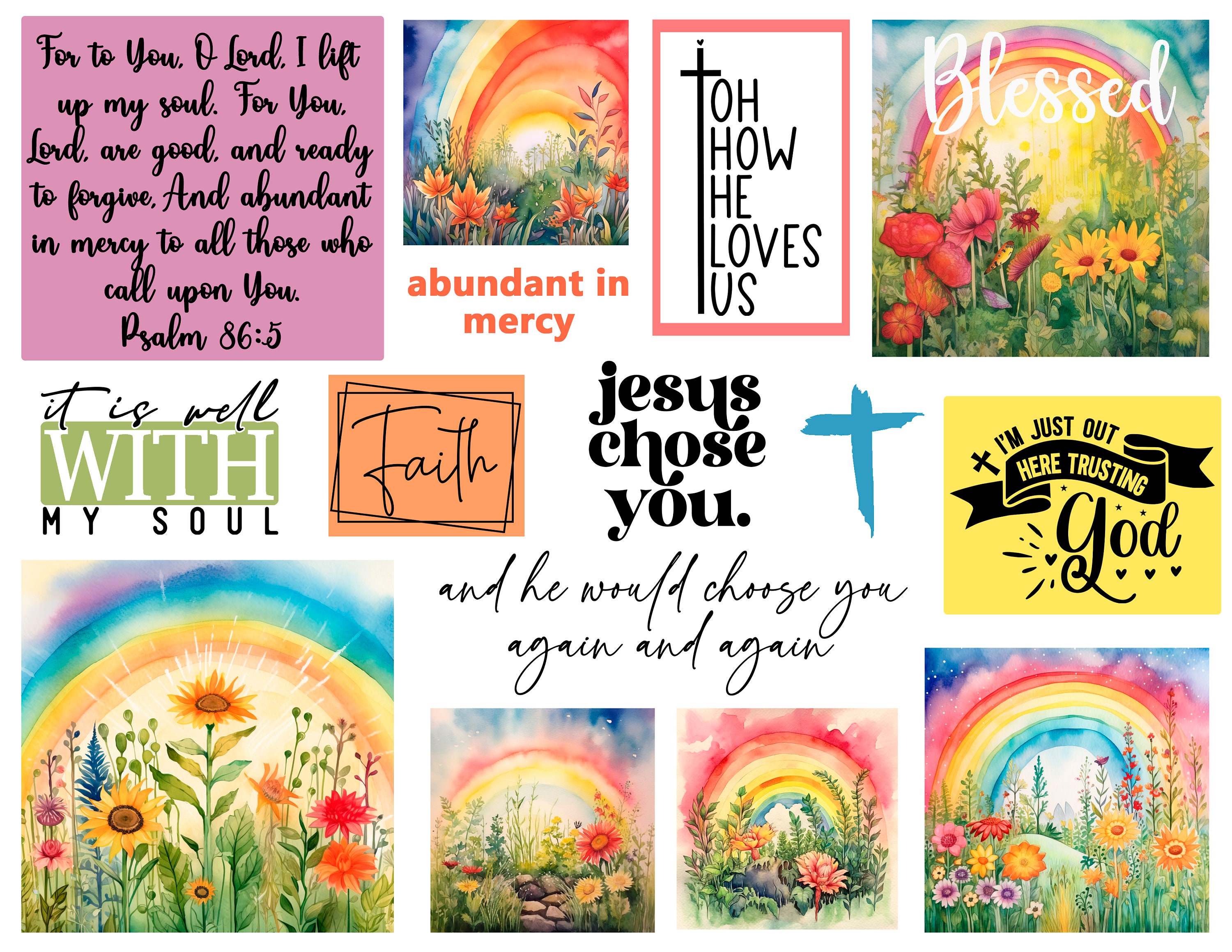Bible journaling printable, Abundant in Mercy, Psalm 86:5, Prayer Journaling, Bible Study, Christian Digital, Scripture Writing, Faith Art