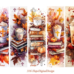 Christian Autumn Bookmarks: Bible Scripture Cards (Digital Printable)