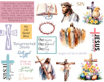Arte cristiana per il diario biblico pasquale, Galati 2:20 (download digitale)