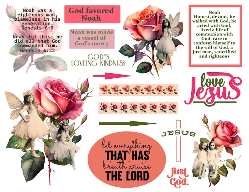 Mercy Favored Noah's Ark Bible Journaling Printable: Genesis Scripture Art (digital ...