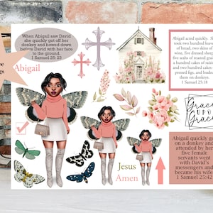 Bible journaling printable, Woman of the Bible, Abigail, Prayer Journaling, Bible Study, Christian Digital, Scripture Writing, Faith Art