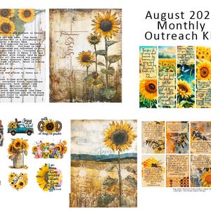 Kit de divulgação mensal para impressão digital cristã, agosto de 2024 (5 páginas), Espalhe o Evangelho, Cartões de Escritura, Marcadores de página, Impressões de arte, Adesivos