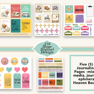 Christian Digital Printable, Heaven Bound-Mixed Media Journaling Kit (5 pages), Spread the Gospel, Scripture Card