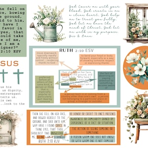 Bible journaling printable, Found favor Ruth 2:10, Prayer Journaling, Bible Study, Christian Digital, Scripture Writing, Faith Art