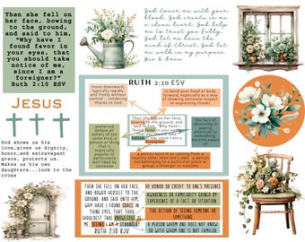 Bible journaling printable, Found favor Ruth 2:10, Prayer Journaling, Bible Study, Christian Digital, Scripture Writing, Faith Art