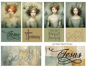 Christian Journaling Cards: Motivational Faith Tags (Digital Download)