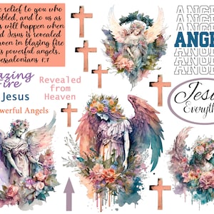 Bible journaling printable, 2 Thessalonians 1:7 Powerful Angels, Journaling, Bible Study, Christian Digital, Scripture Writing, Faith Art