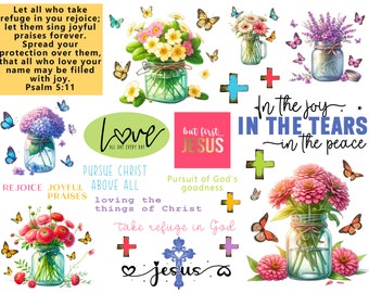 Christian Faith Bible journaling printable, Psalm 5:11 Joyful Praises, Prayer Journaling, Bible Study, Scripture Writing, Faith Art