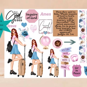 Christian bible journaling printable page,Journey Judges 18:5-6.  bible journaling, digital, bible study, Christian Digital