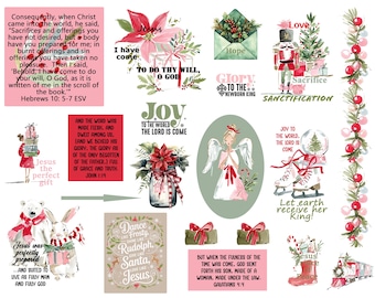 Bible journaling, Hebrews 10:5-7, PDF Printable, Bible Study, Christian Digital