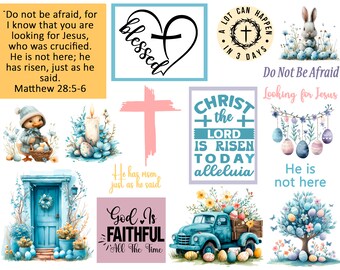 Pasen christelijke bijbel journaling digitale afdrukbare pagina, hij is niet hier, Matteüs 28:5-6, bijbel journaling, bijbelstudie, Christian Digital