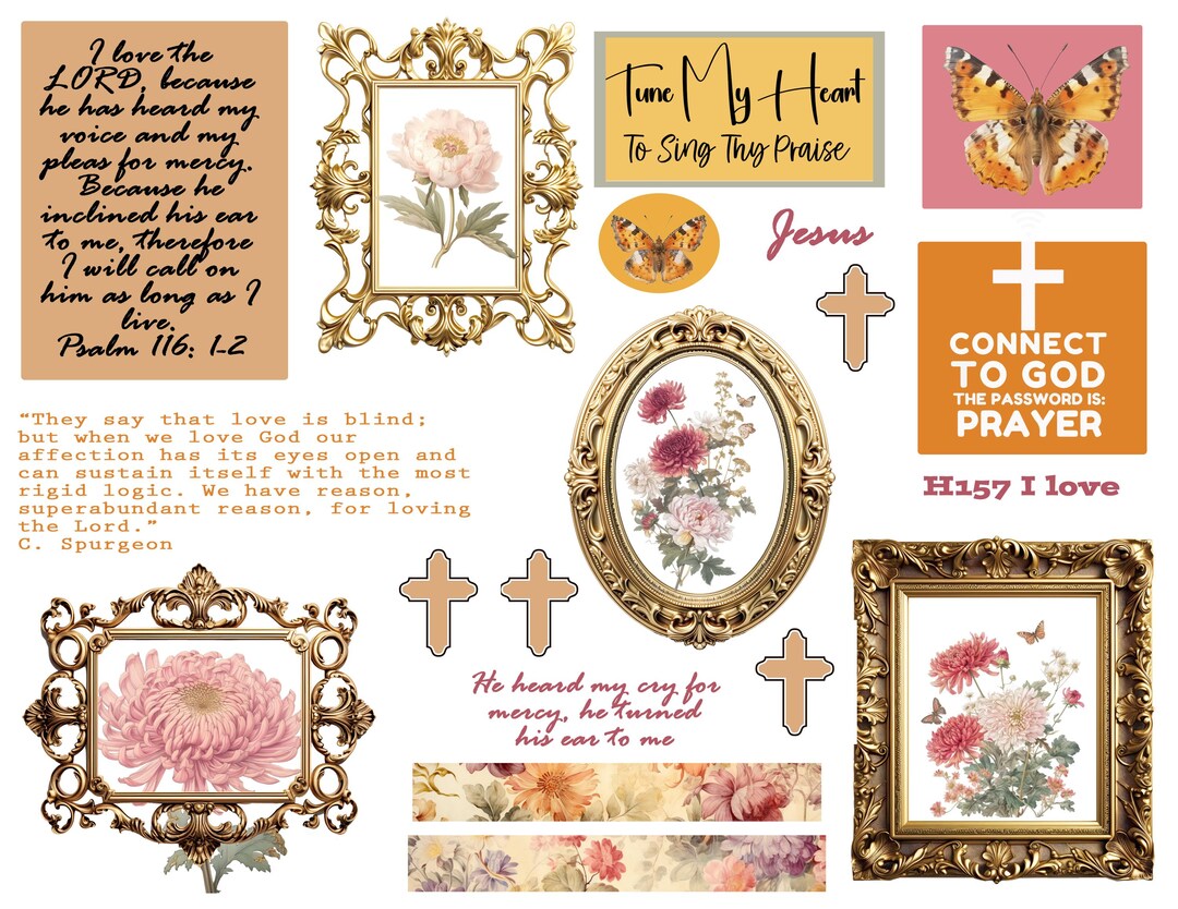 Bible Journaling Printable, I Love the LORD, Psalm 16: 1-2 Prayer ...