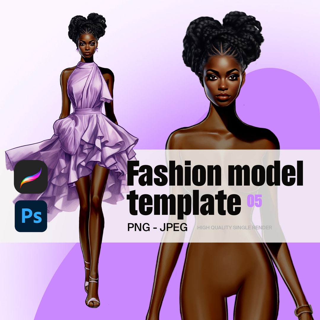 Fashion Figure Template: Model 05, PNG/JPEG (digital Download) - Etsy