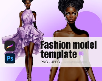 Female Figure 05 - Fashion Figure Templates - Fashion Coquis (Digital + Printing Friendly!)