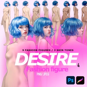 Fashion Figure Templates: Female Model Illustrations (Digital Download)
