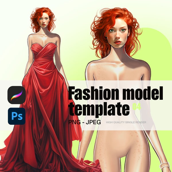 Female Figure 04 - Fashion Figure Templates - Fashion Coquis (Digital + Printing Friendly!)