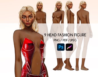 4 Fashion Female Figures - 4 Fashion Figure Templates - Fashion Coquis (Digital + Printing Friendly !)