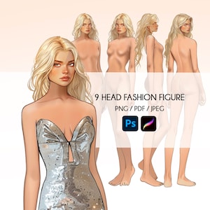 Fashion Figure Templates: Female Model Croquis (Digital Download)