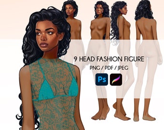 4 Fashion Female Figures - 4 Fashion Figure Templates - Fashion Coquis (Digital + Printing Friendly !)