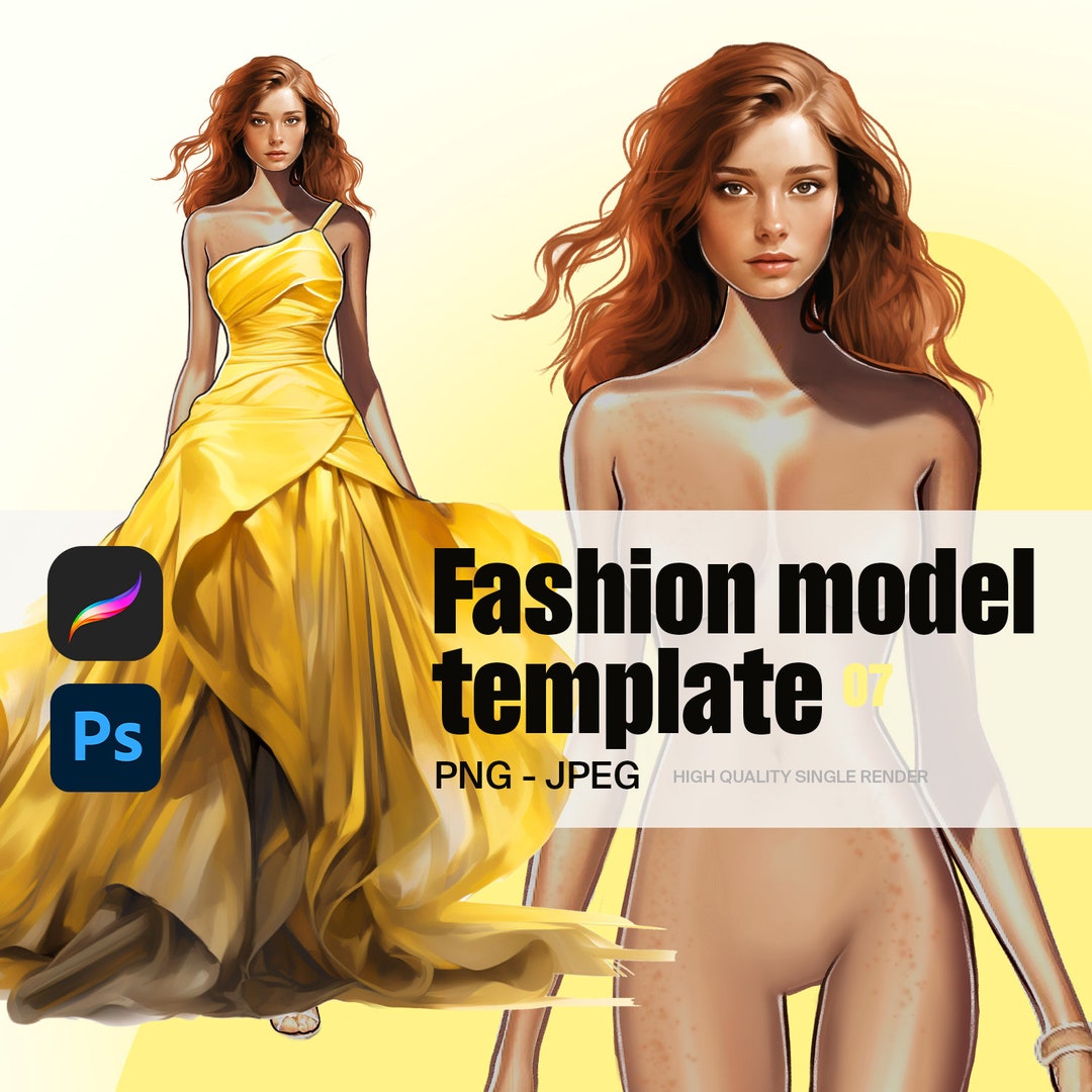 Fashion Figure Template: Model 07, PNG JPEG (digital Download) - Etsy