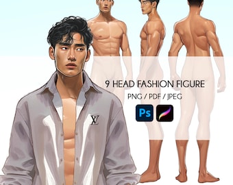 3 Fashion Male Figures - 3 Fashion Figure Templates - Fashion Coquis (Digital + Printing Friendly !)
