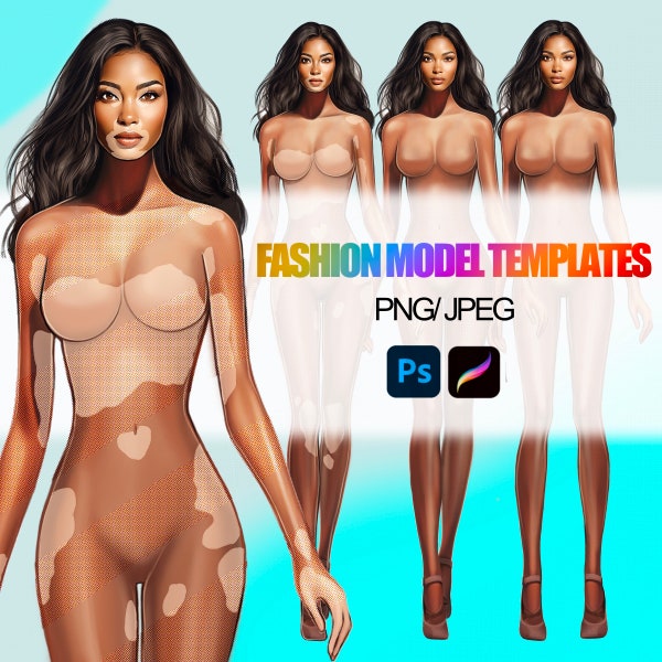 3 Fashion Female Figures - Fashion Figure Templates - Fashion Coquis (Digital + Printing Friendly !)