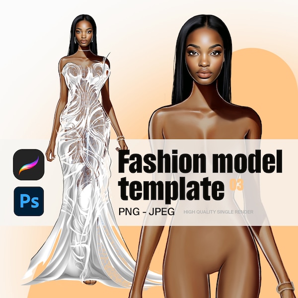 Female Figure 03 - Fashion Figure Templates - Fashion Coquis (Digital + Printing Friendly!)