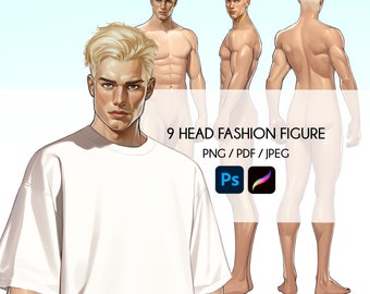 3 Fashion Male Figures - 3 Fashion Figure Templates - Fashion Coquis (Digital + Printing Friendly !)
