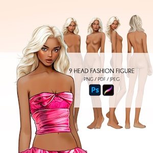 Fashion Figure Templates: Female Model Sketching (Digital Download)