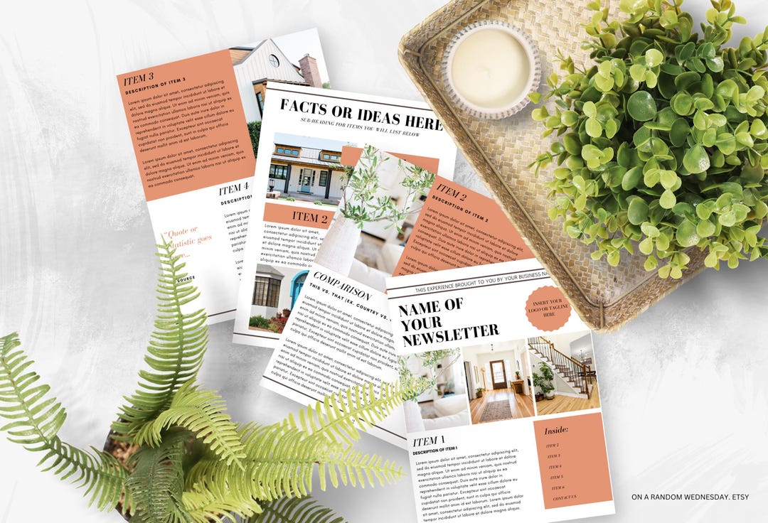 DOWNLOADABLE NEWSLETTER TEMPLATE | Editable | Available Instantly ...