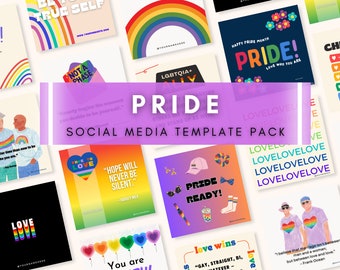 Pride Social Media Templates: LGBTQIA+ Instagram Posts (Digitale Datei)