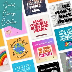 CANVA INSTANT DOWNLOADS, Editable, Instagram, Social Justice, Trans, Gay, Climate, Change, Women's Rights, Fight for your rights, Posts