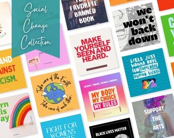 Modèles de publication Instagram sur la justice sociale : conceptions modifiables sur toile (téléchargement numérique)