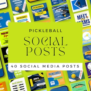 Pickleball Instagram Vorlagen, CANVA INSTANT DOWNLOADS, Sport, Social Media Posts und Stories, bearbeitbar, Facebook, Ball, Turniere