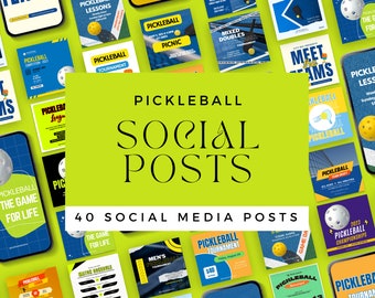 Pickleball Instagram Templates, CANVA INSTANT DOWNLOADS, Sports, Social Media Posts and Stories, Editable, Facebook, Ball, Tournaments