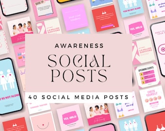 Breast Cancer | Printable & Social Media  | Editable Canva Template | Brunch Breast Cancer Flyer | Breast Cancer Awareness Flyer