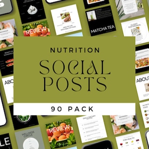 Nutrition Social Media Templates, NUTRITION DOWNLOADS, Instagram templates and Stories, Healthy Lifestyle, Editable, instant download