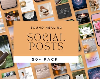 Soundhealing Instagram-sjablonen: spirituele berichten op sociale media (digitale download van Canva)