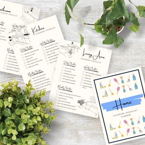 Lista de verificación de limpieza del hogar: Planificador imprimible (descarga instantánea)