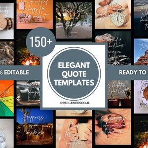 TÉLÉCHARGEMENTS INSTANTANÉS DE CANVA, Citations élégantes inspirantes, prêt à partager, Instagram, Contenu des médias sociaux, modèles modifiables, Facebook, facile