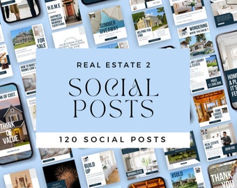 Realtor Social Media Templates, Editable Posts and Stories (Digital Download)