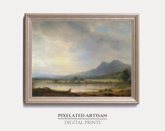 Scotland Loch Lomond Printable Art - Vintage Oil Painting Wall Decor - Digital Print - Scotland Landscape vintage art