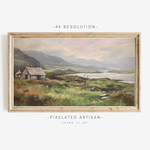 Samsung Frame TV Art Ireland Oil Painting | Rustic Art Print | Vintage Oil Painting | Irish Modern Farmhouse Style