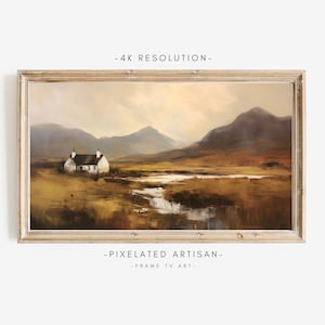 Samsung Frame TV Art: Scottish Highlands Oil Painting (Digital Download)