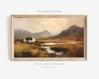 Samsung Frame TV Art: Scottish Highlands Oil Painting (Digital Download)