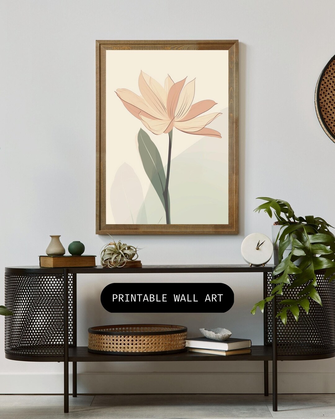Flower Minimalist Boho Print 7 Printable Artworks Ai Generated Art Wall ...