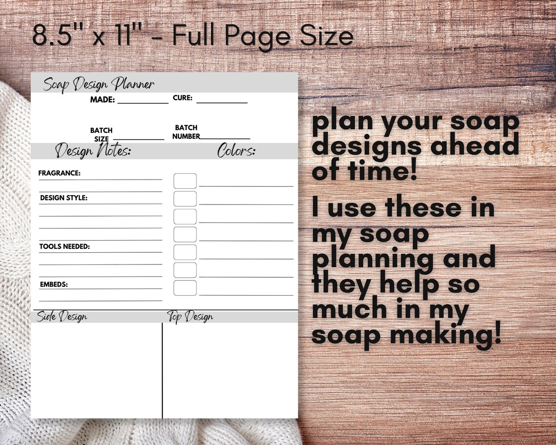 Soap Design Planning Printable Bundle, for a Soap Maker, Soap Business