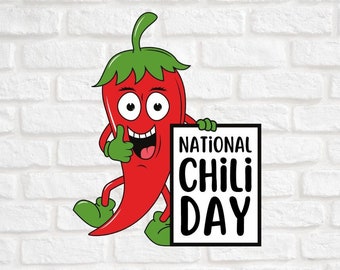 Chili Pepper SVG, National Chili Day, Chili SVG, Chili Day, Hot Peppers Design, Cricut Files, SVG Files for Peppers, Hot Chili Pepper