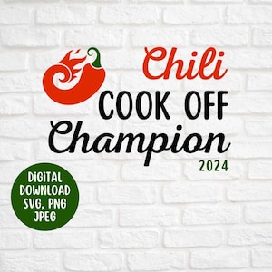Chili Champion, Chili Kochen SVG, Chili Champion 2024, Chili PNG, Cricut Design Datei, digitaler Download